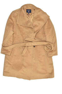London Fog Women's Tan Wool Blend Pea Coat Regular Size XXL Classic Warm